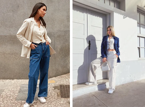 Looks com blazer e colete feminino com calça cargo e tênis branco